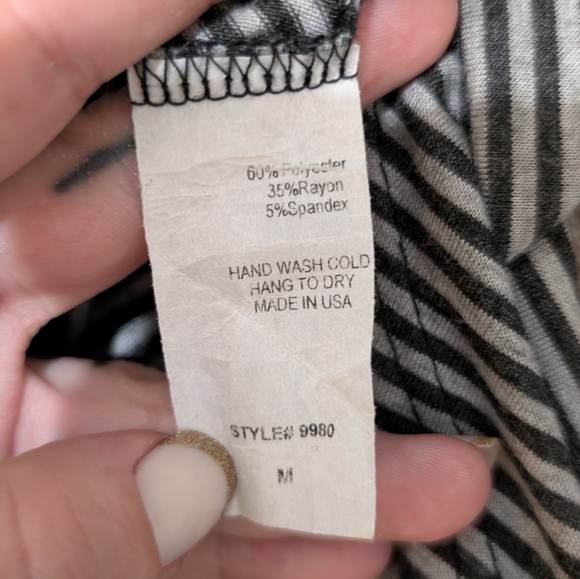 Striped Long Sleeve Top - Black and Gray - Picture 4 of 5